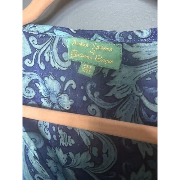 Giacomo Cirque Swimsuit Coverup Women's One Size Blue Ombre Paisley Sheer Cute - Picture 3 of 7